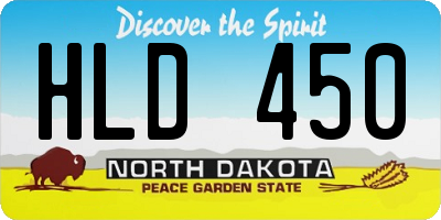 ND license plate HLD450