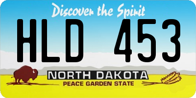 ND license plate HLD453