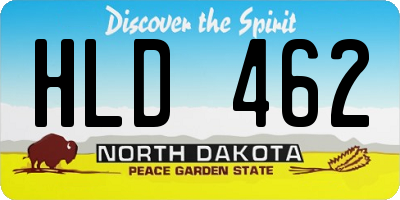 ND license plate HLD462