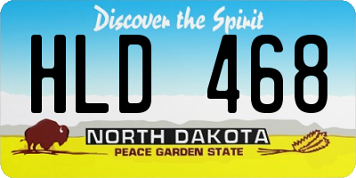 ND license plate HLD468