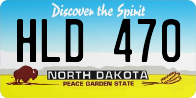 ND license plate HLD470