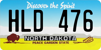 ND license plate HLD476