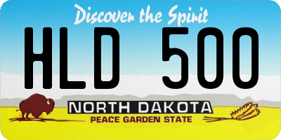 ND license plate HLD500