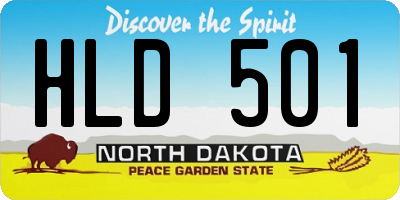 ND license plate HLD501