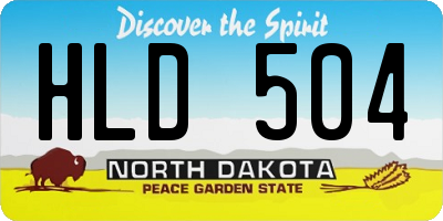 ND license plate HLD504