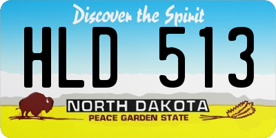 ND license plate HLD513