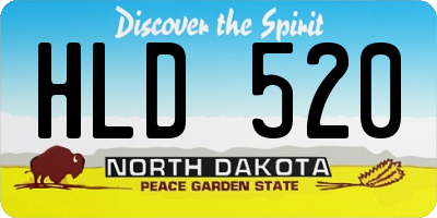 ND license plate HLD520