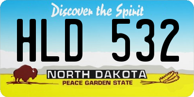 ND license plate HLD532