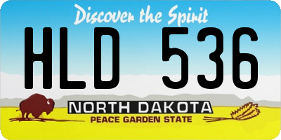 ND license plate HLD536