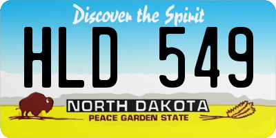 ND license plate HLD549