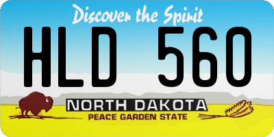 ND license plate HLD560