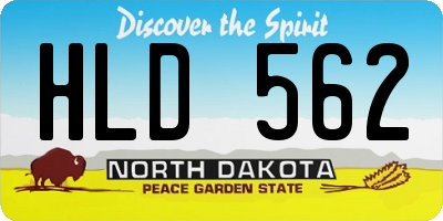 ND license plate HLD562