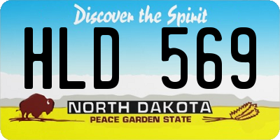 ND license plate HLD569