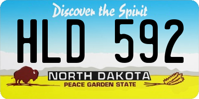 ND license plate HLD592