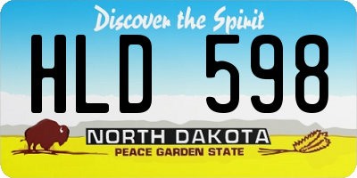 ND license plate HLD598