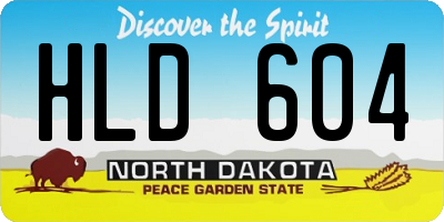 ND license plate HLD604