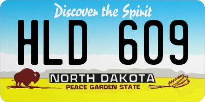 ND license plate HLD609