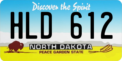 ND license plate HLD612