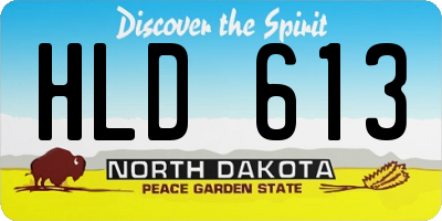 ND license plate HLD613