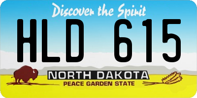 ND license plate HLD615
