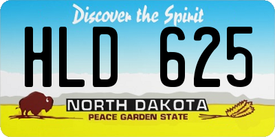 ND license plate HLD625