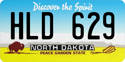 ND license plate HLD629