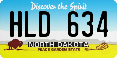 ND license plate HLD634