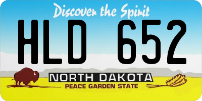 ND license plate HLD652