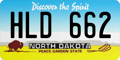 ND license plate HLD662