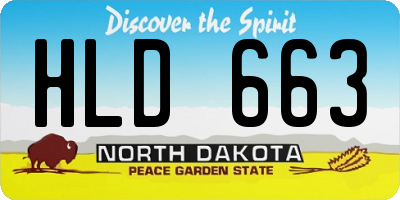 ND license plate HLD663