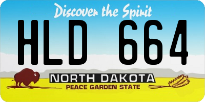 ND license plate HLD664