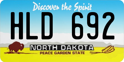 ND license plate HLD692
