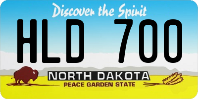 ND license plate HLD700