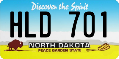 ND license plate HLD701