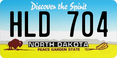 ND license plate HLD704
