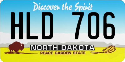 ND license plate HLD706