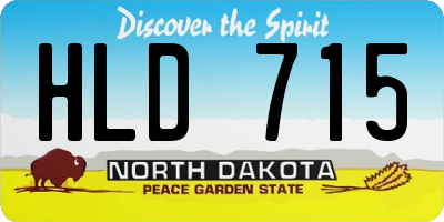 ND license plate HLD715