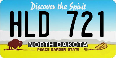 ND license plate HLD721