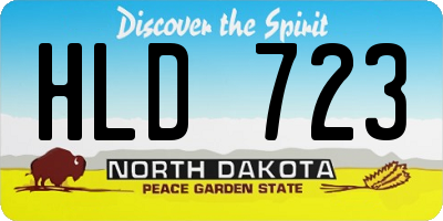 ND license plate HLD723