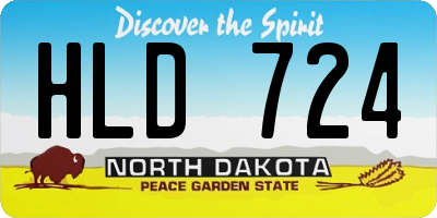 ND license plate HLD724