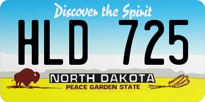 ND license plate HLD725