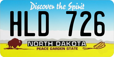ND license plate HLD726