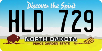 ND license plate HLD729