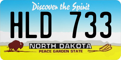 ND license plate HLD733