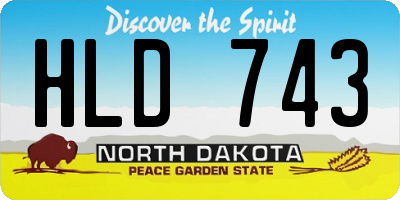 ND license plate HLD743