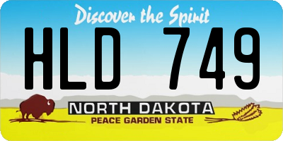 ND license plate HLD749