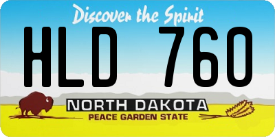 ND license plate HLD760