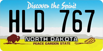 ND license plate HLD767