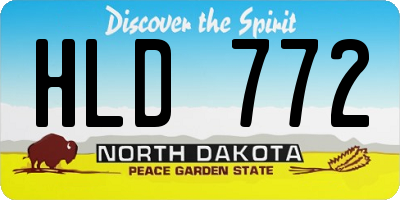 ND license plate HLD772