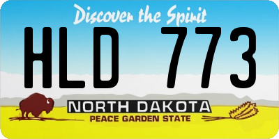 ND license plate HLD773